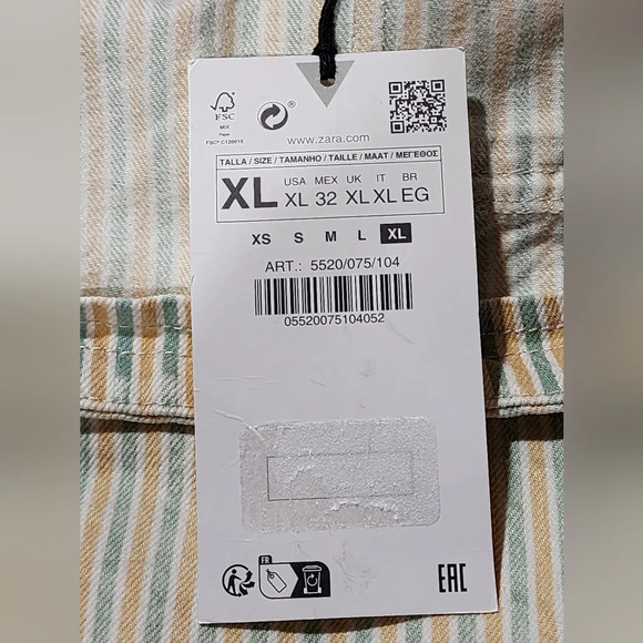 ZARA lightweight striped bandeau-style sleeveless top Size X-Large NEW - Picture 9 of 13